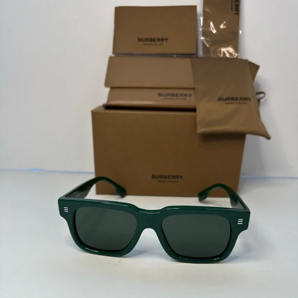 New Auth Burberry Hayden BE4394 Sunglasses Green Dark Green 54mm New & Authentic